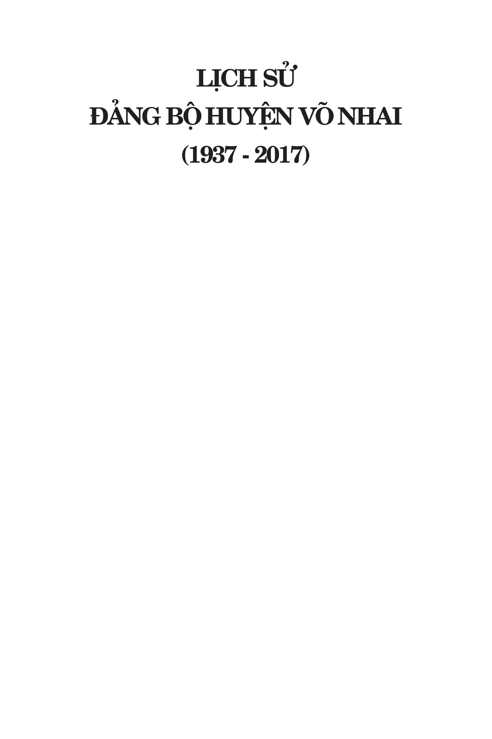Lịch sử Đảng bộ huyện Võ Nhai (1937 - 2017)