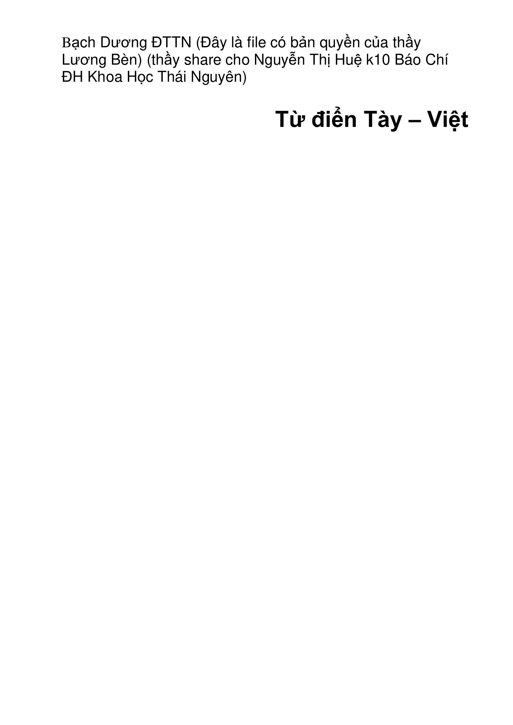 Từ điển Tày - Việt